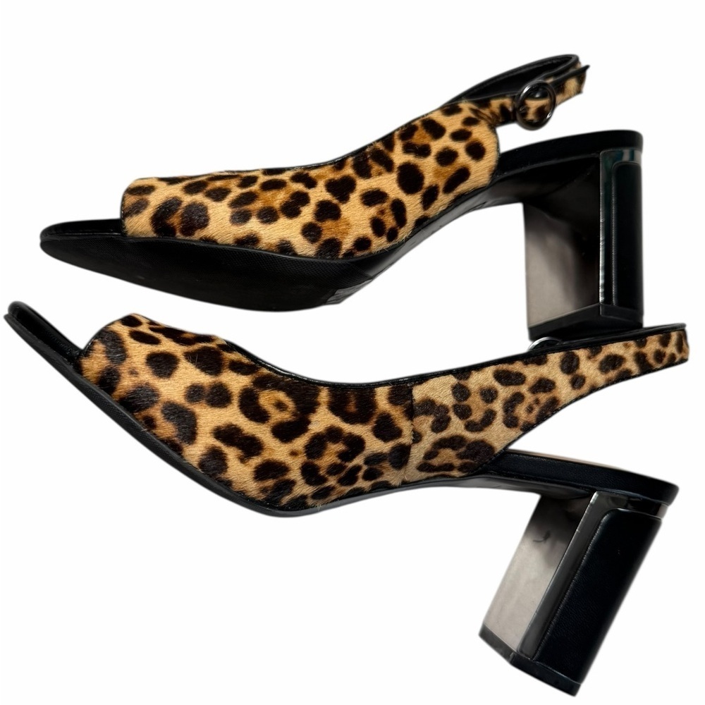 Alfani Flors Calf Hair Animal Print Slingback Heels Sz 9.5 - Picture 4 of 13